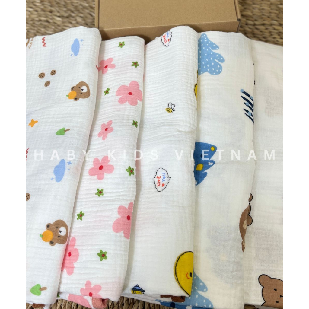 Khăn tắm siêu thấm chất xô muslin cho bé HABY KIDS