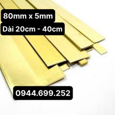 Đồng vàng thanh, bản 80mm x 5mm  Dài: 20cm - 40cm