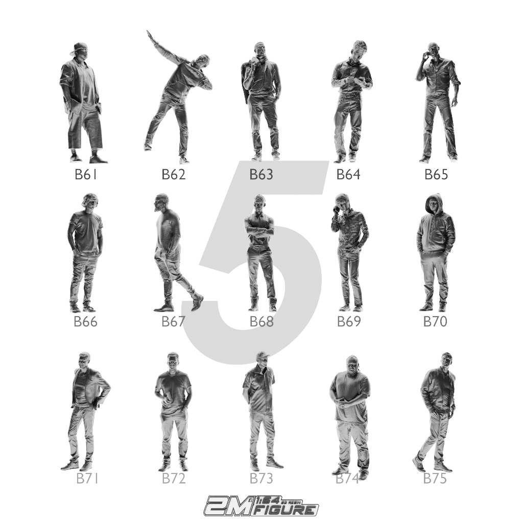 MÔ HÌNH FIGURE 1/64 MÃ SỐ 61 - 75 PHÔI CHƯA SƠN