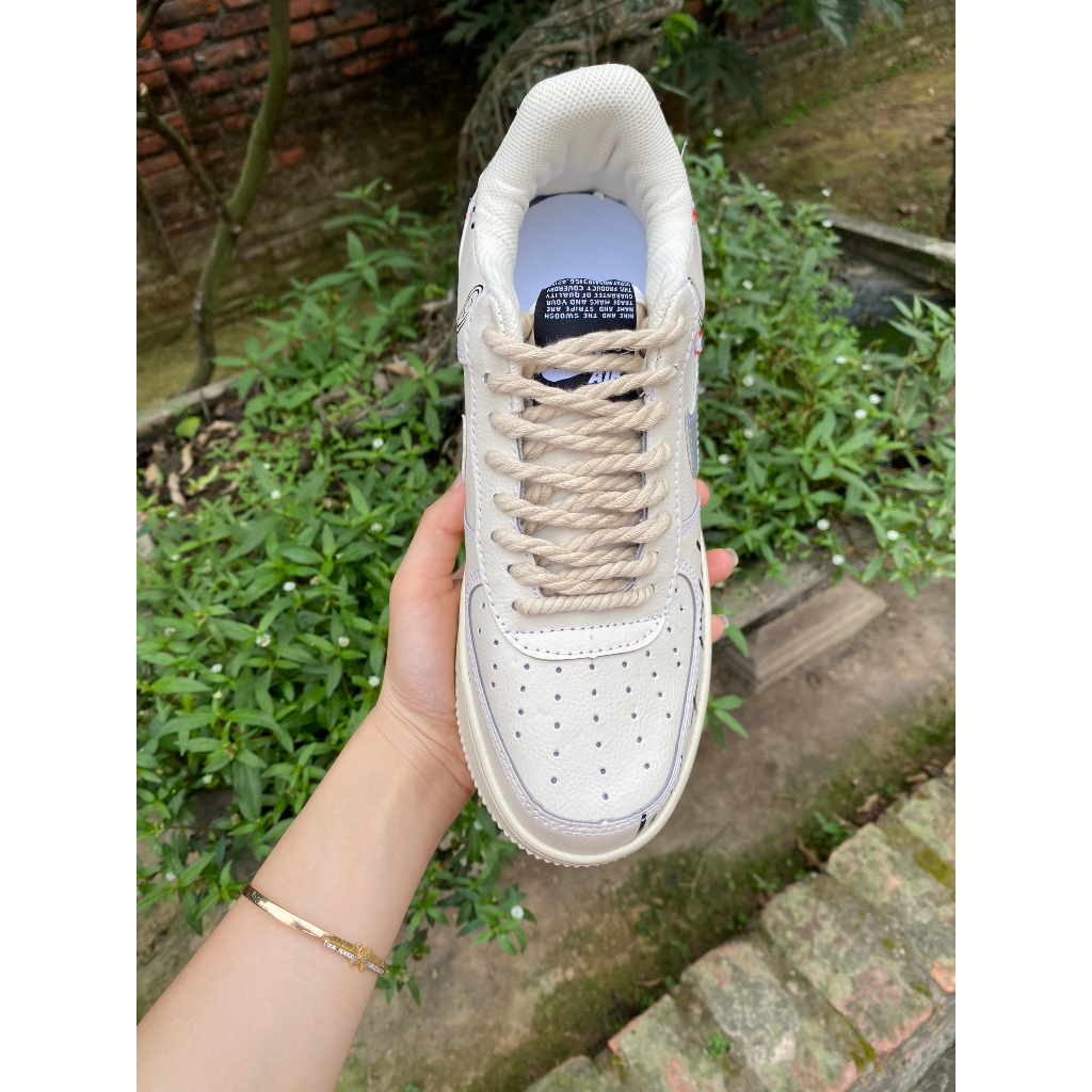 Gìay thể thao Air Force 1 just did , âm dương AF1 âm dương , bản dây thừng màu be tặng kèm hộp bảo vệ