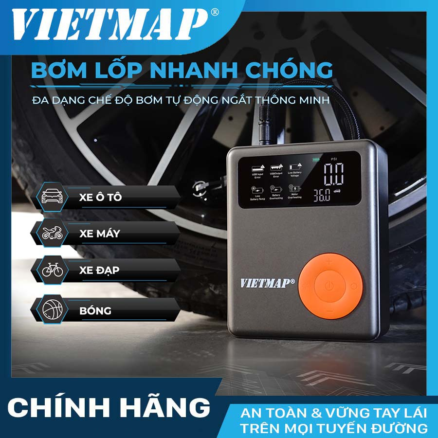 Bơm Lốp đa năng VIETMAP MF139 - Bảo hành chính hãng 12 tháng