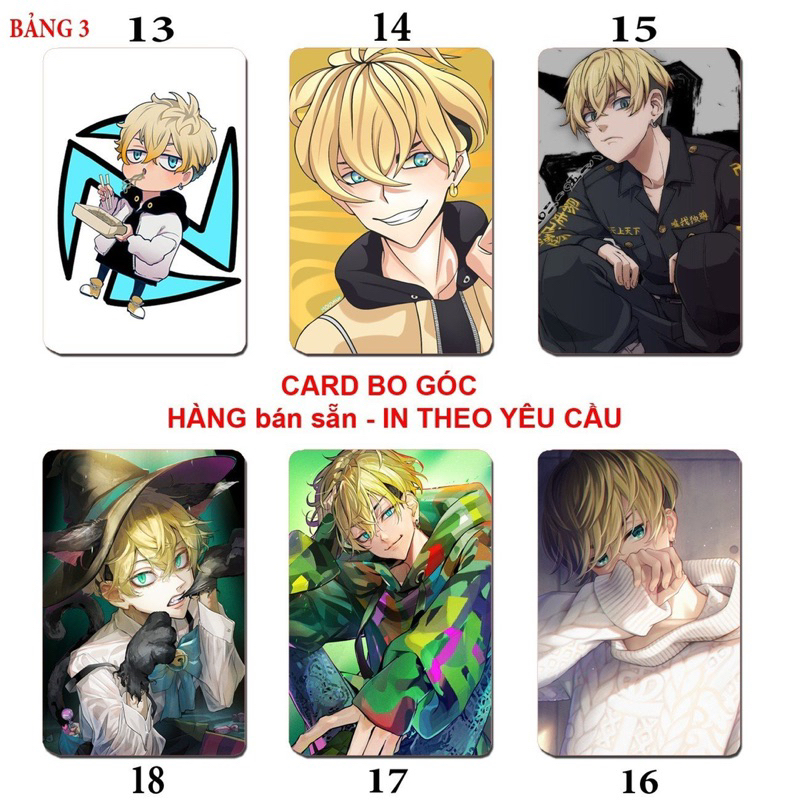 Card bo góc Chifuyu Matsuno 6 ảnh ép lụa khác nhau/ Thẻ card hình Chifuyu Matsuno Tokyo revengers