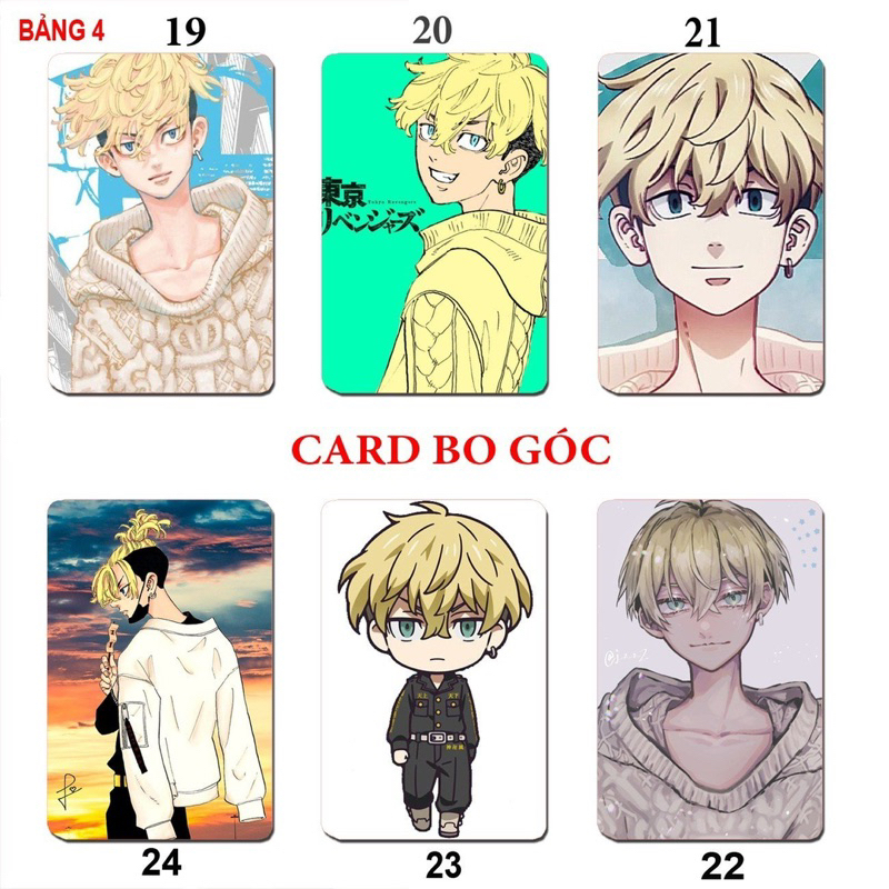 Card bo góc Chifuyu Matsuno 6 ảnh ép lụa khác nhau/ Thẻ card hình Chifuyu Matsuno Tokyo revengers