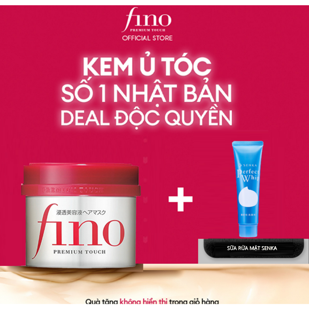 Kem ủ tóc cải thiện tóc hư tổn Fino Premium Touch 230 g + Sữa rửa mặt 50g