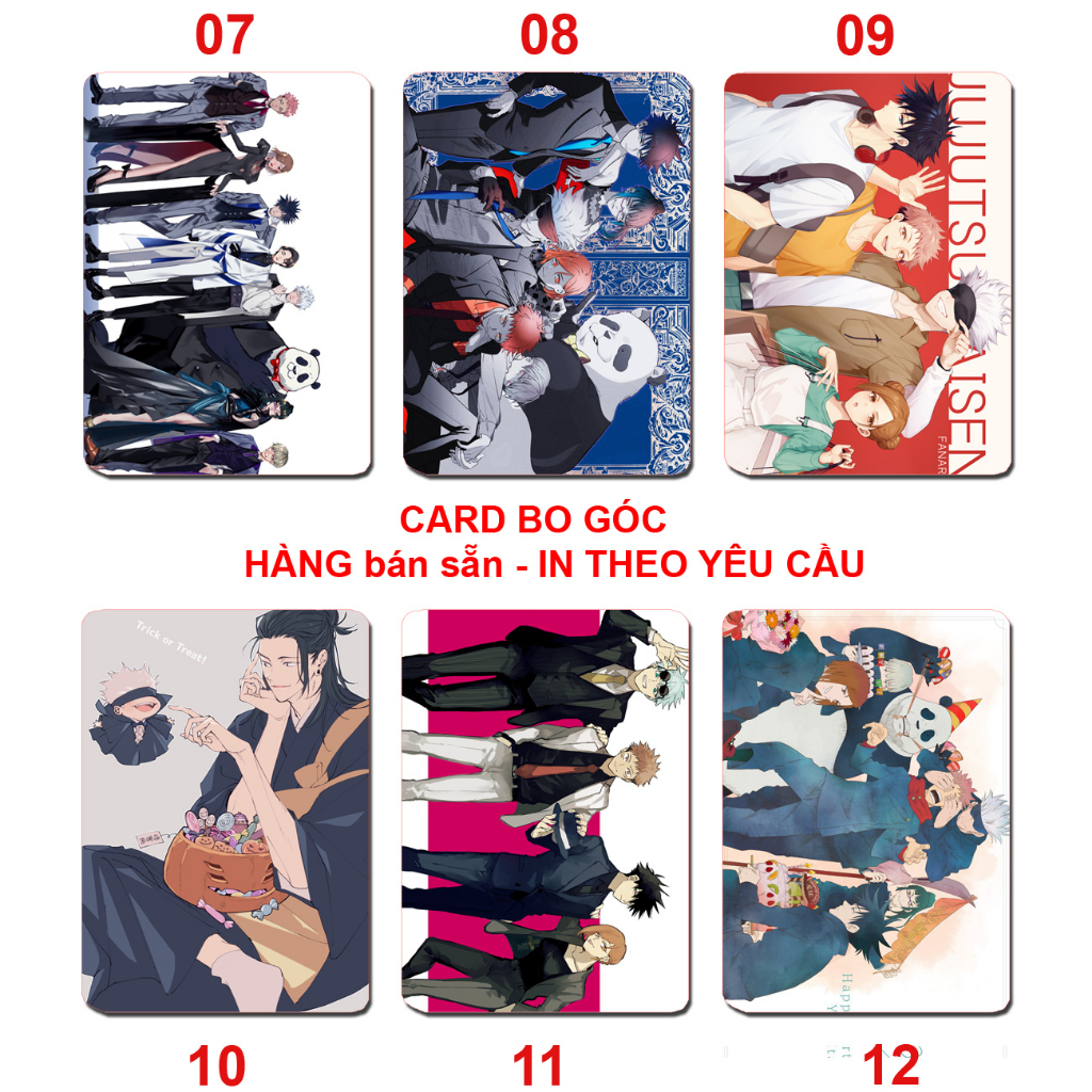 Card bo góc anime Jujutsu Kairen - chú thuật hồi chiến