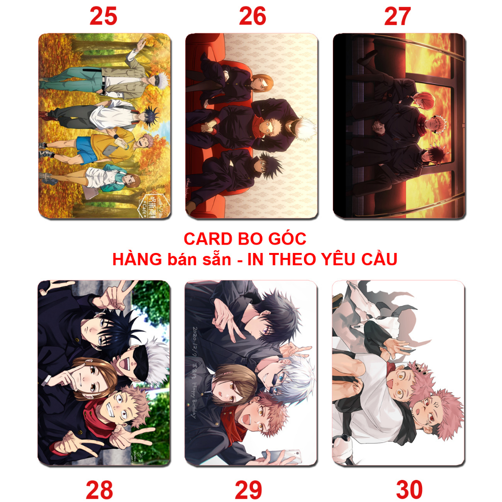 Card bo góc anime Jujutsu Kairen - chú thuật hồi chiến