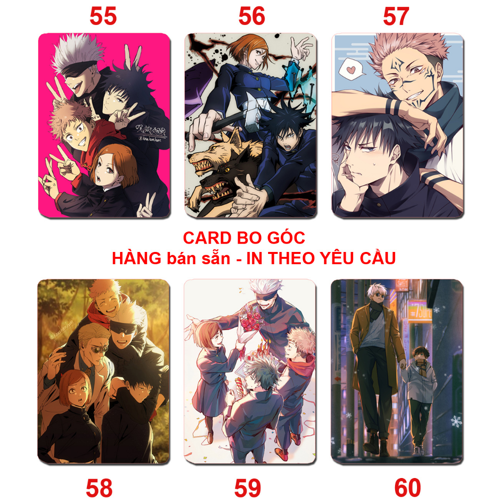 Card bo góc anime Jujutsu Kairen - chú thuật hồi chiến