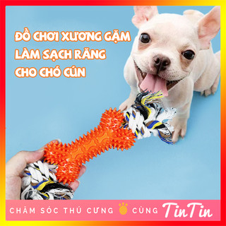 Đồ chơi xương gặm cao su dây thừng thắt nút cho chó mèo gặm - dụng cụ huấn luyện thú cưng