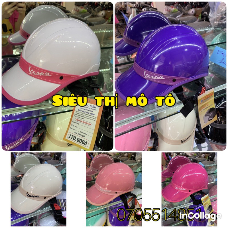 Mũ bảo hiểm Vespa viền da lưỡi trai