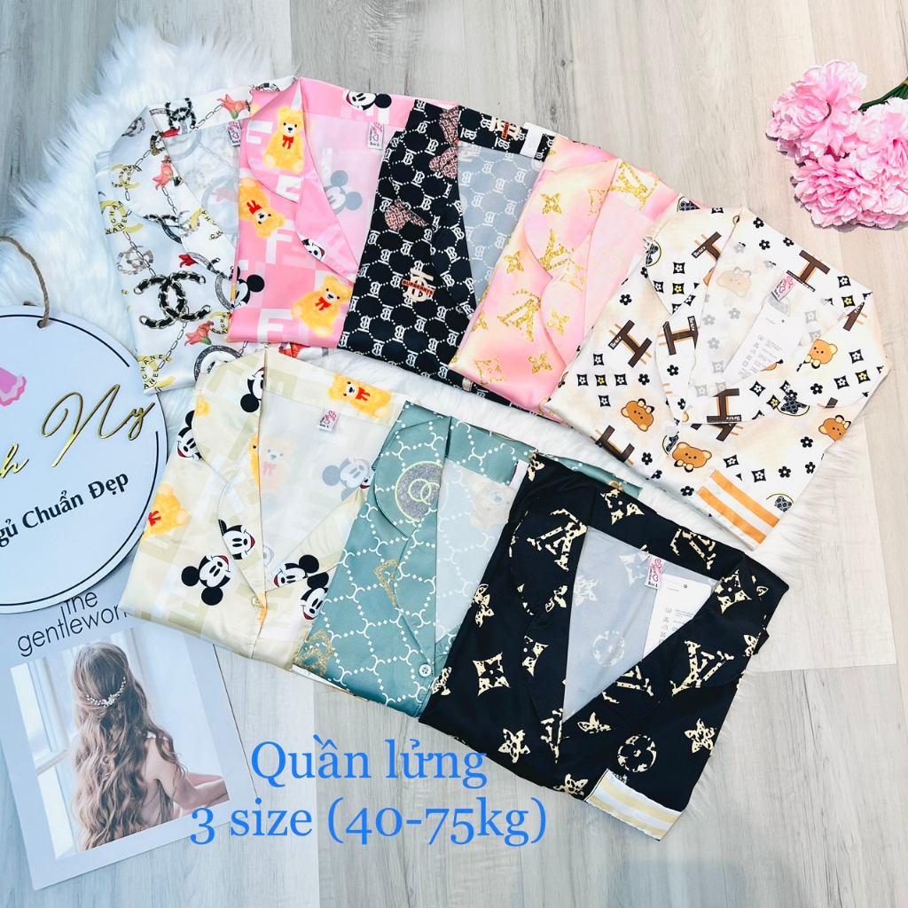 Đồ ngủ quần lửng, pijama nữ mặc nhà chất lụa cao cấp mềm mịn mát