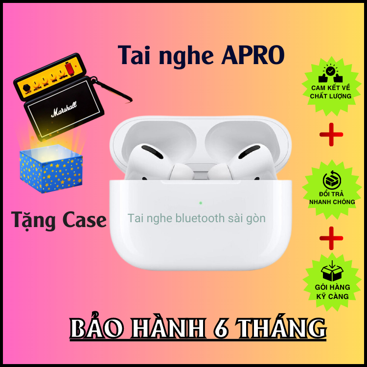 Tai nghe Bluetooth APro Không Dây Pin Trâu, Full Chức Năng, Định Vị, Đổi Tên, Chính Hãng SGC Bảo hành 1 Đổi 1