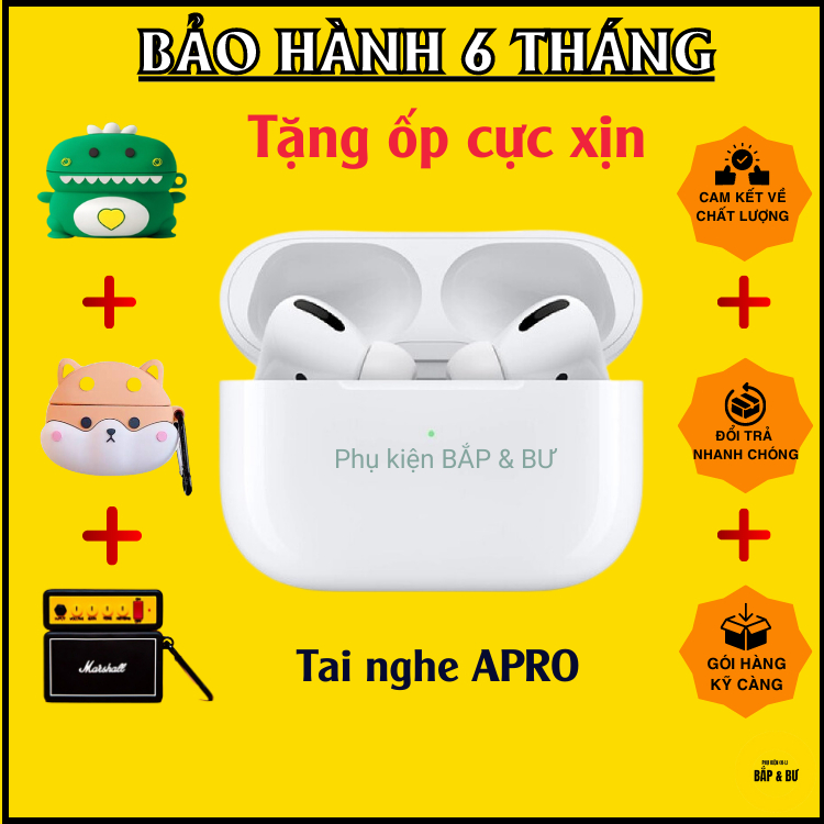 Tai Nghe Bluetooth Tặng Case Không Dây AlP2 / APro Cao Cấp Đổi Tên Định Vị Cảm Ứng Phụ Kiện