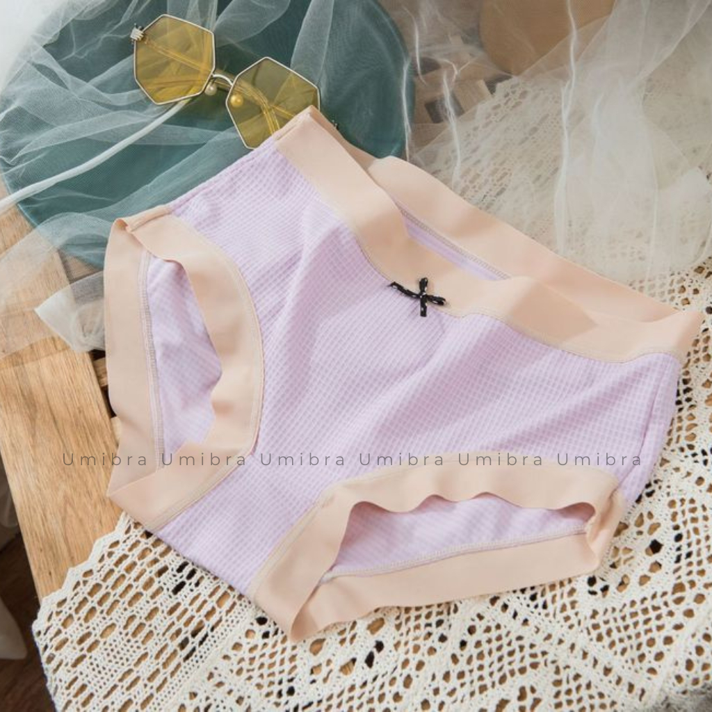 Quần lót Cotton lạnh Umibra viền su thiết kế dập ô co dãn đàn hồi thông thoáng - QL13