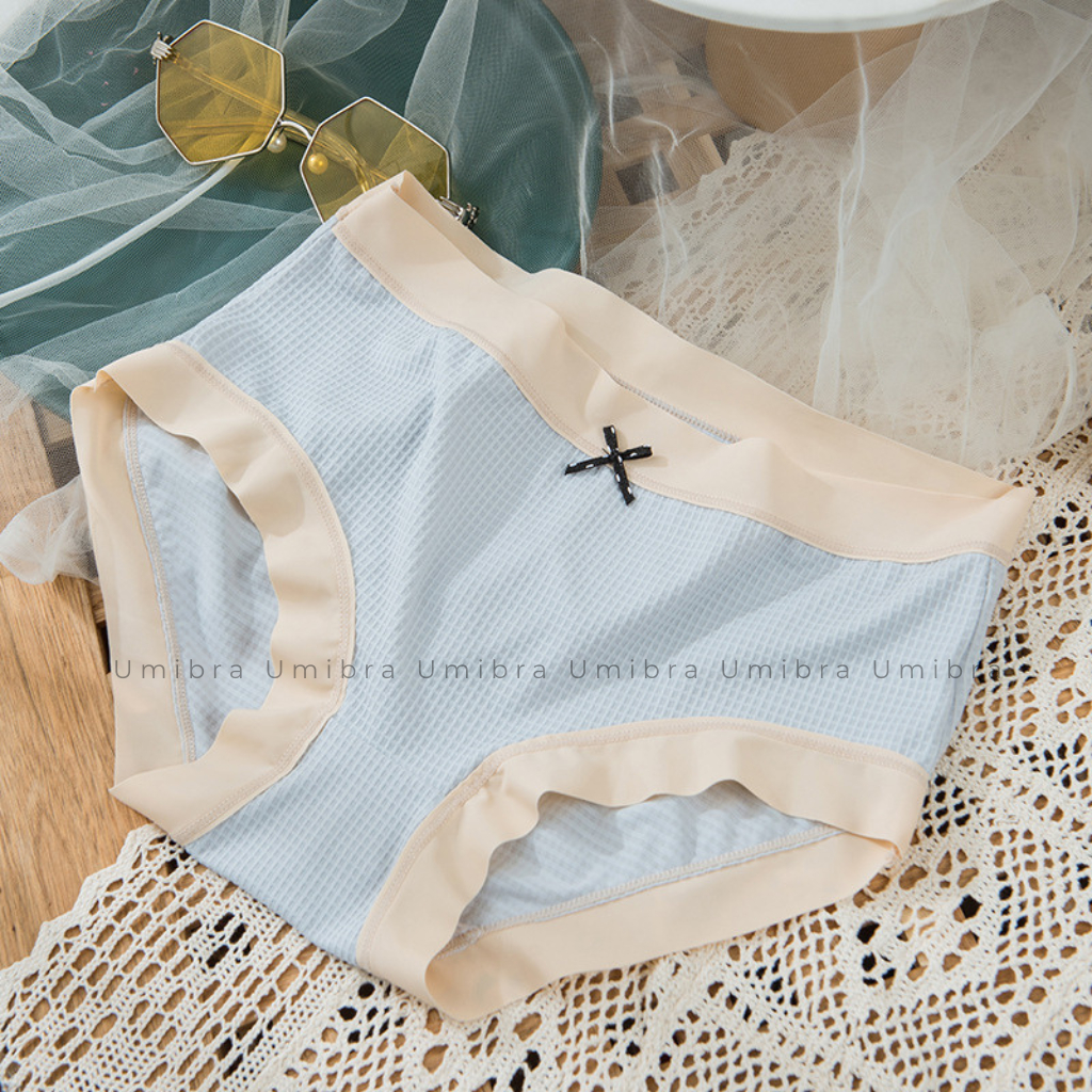 Quần lót Cotton lạnh Umibra viền su thiết kế dập ô co dãn đàn hồi thông thoáng - QL13