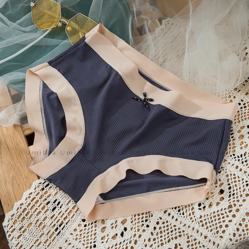 Quần lót Cotton lạnh Umibra viền su thiết kế dập ô co dãn đàn hồi thông thoáng - QL13
