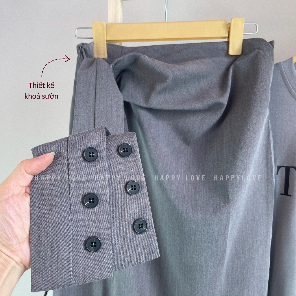 Đồ đôi nam nữ áo phông cặp màu ghi xám thời trang couple HAPPYLOVE áo thun Quảng Châu M010