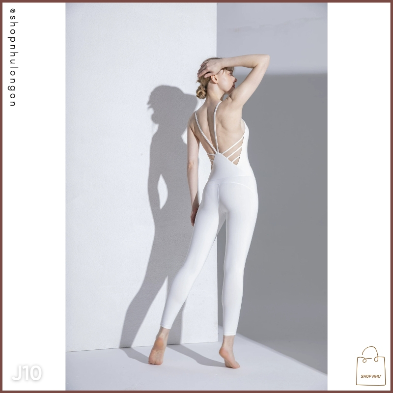 Jumpsuit nữ J10 hàng Quảng Châu cao cấp hở lưng vải co giãn 4 chiều, chuyên tập Gym Yoga