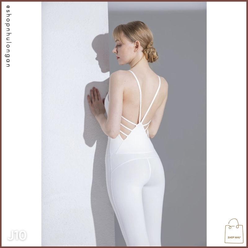 Jumpsuit nữ J10 hàng Quảng Châu cao cấp hở lưng vải co giãn 4 chiều, chuyên tập Gym Yoga