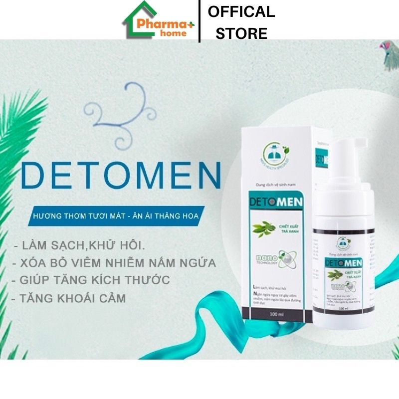 Detomen dung dịch vệ sinh nam tạo bọt, an toàn, sạch sẽ, thoáng mát, tự tin 100ml