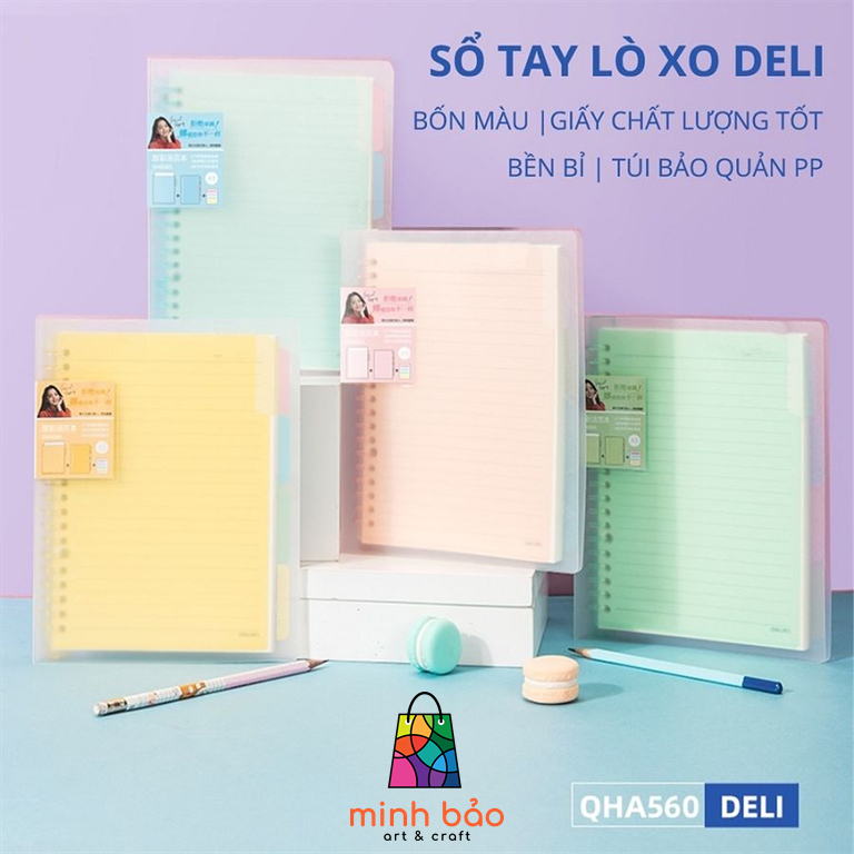 SỔ CÒNG A5 DELI 26 CHẤU (60 TRANG, 80GSM, CÓ TAB PHÂN TRANG)