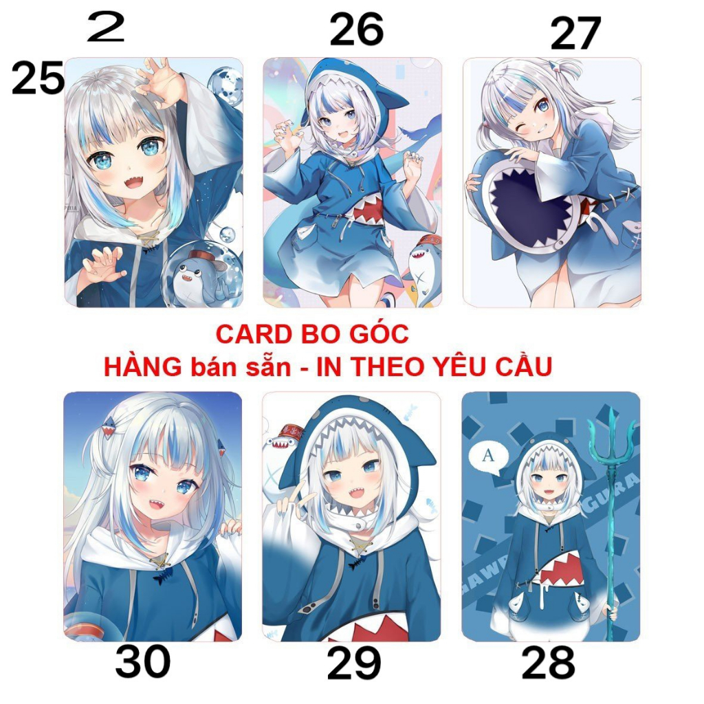 Card bo góc anime Hololive Gawr Gura