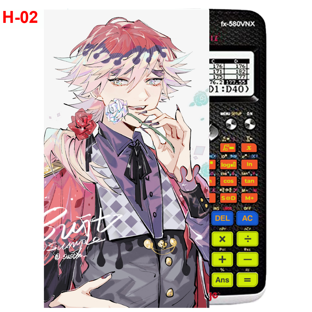 Decal - Hình dán Máy tính CASIO fx570, fx580...anime Kimetsu No Yaiba nhân vật Douma