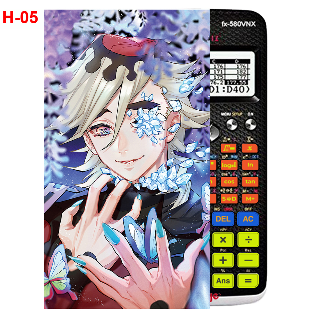 Decal - Hình dán Máy tính CASIO fx570, fx580...anime Kimetsu No Yaiba nhân vật Douma