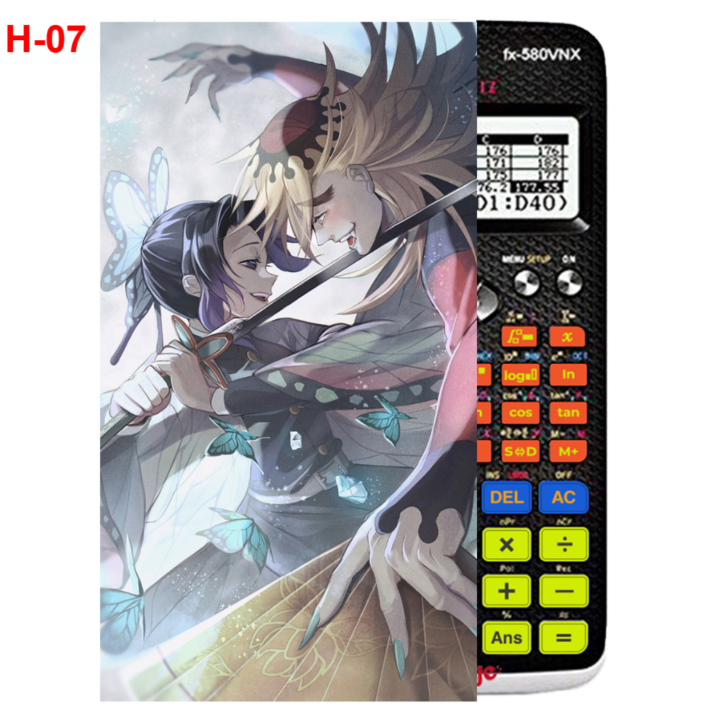 Decal - Hình dán Máy tính CASIO fx570, fx580...anime Kimetsu No Yaiba nhân vật Douma
