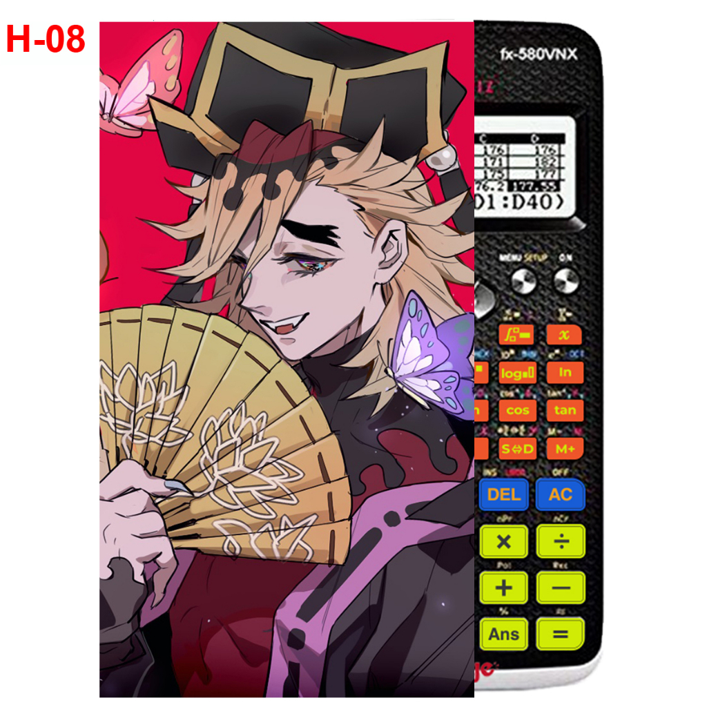 Decal - Hình dán Máy tính CASIO fx570, fx580...anime Kimetsu No Yaiba nhân vật Douma