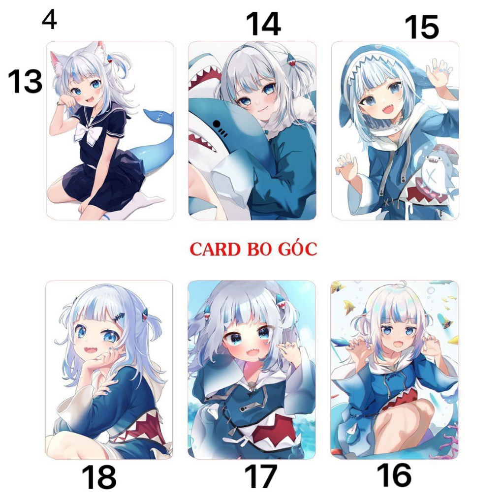 Card bo góc anime Hololive Gawr Gura