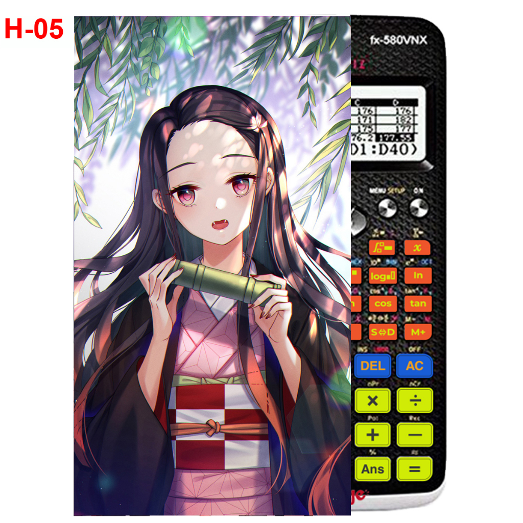 Decal - Hình dán Máy tính CASIO fx570, fx580...anime Kimetsu No Yaiba nhân vật Kamado Nezuko