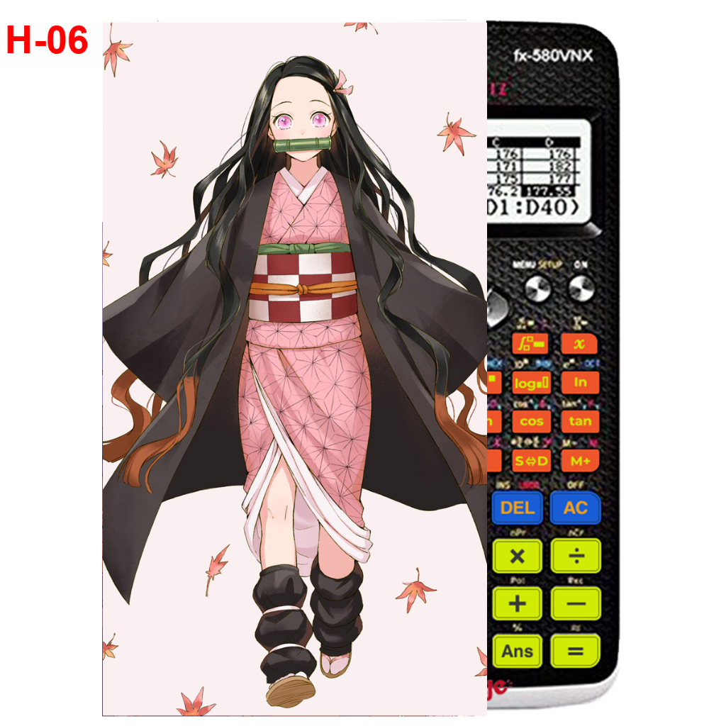 Decal - Hình dán Máy tính CASIO fx570, fx580...anime Kimetsu No Yaiba nhân vật Kamado Nezuko