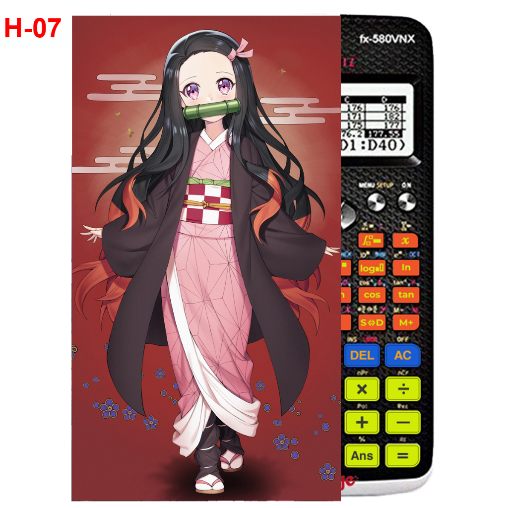Decal - Hình dán Máy tính CASIO fx570, fx580...anime Kimetsu No Yaiba nhân vật Kamado Nezuko