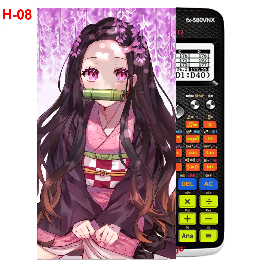 Decal - Hình dán Máy tính CASIO fx570, fx580...anime Kimetsu No Yaiba nhân vật Kamado Nezuko
