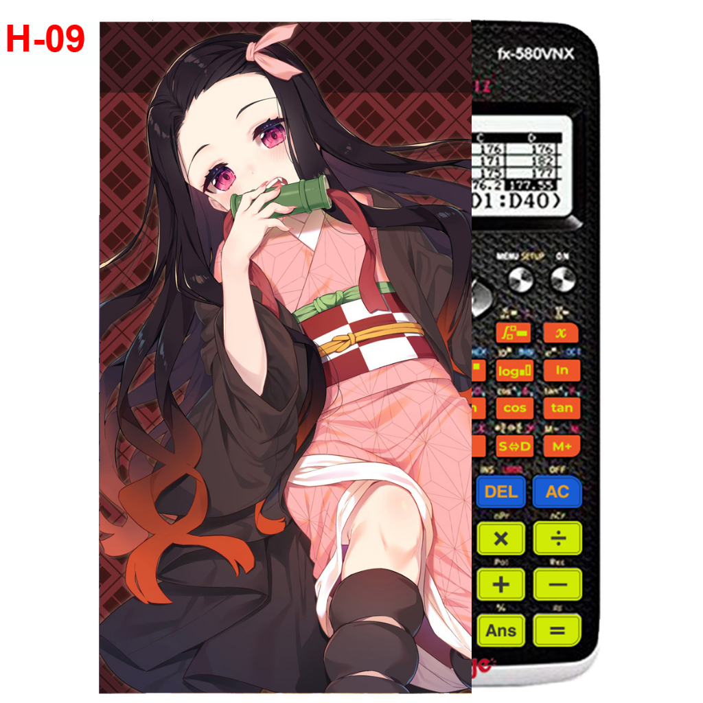 Decal - Hình dán Máy tính CASIO fx570, fx580...anime Kimetsu No Yaiba nhân vật Kamado Nezuko