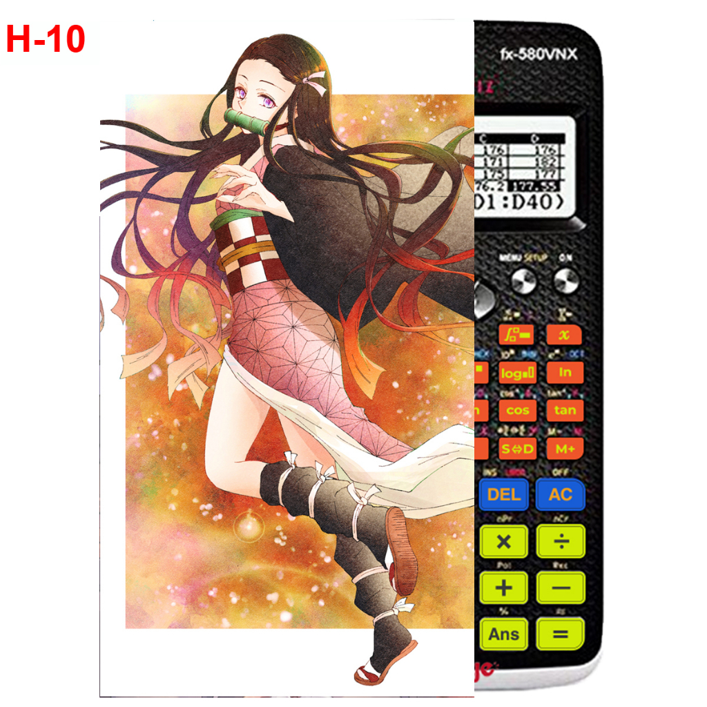 Decal - Hình dán Máy tính CASIO fx570, fx580...anime Kimetsu No Yaiba nhân vật Kamado Nezuko