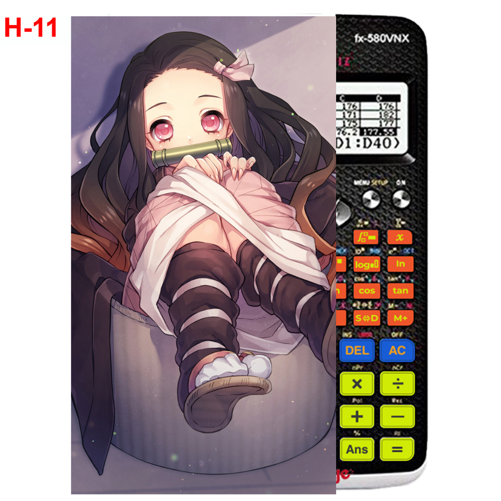Decal - Hình dán Máy tính CASIO fx570, fx580...anime Kimetsu No Yaiba nhân vật Kamado Nezuko