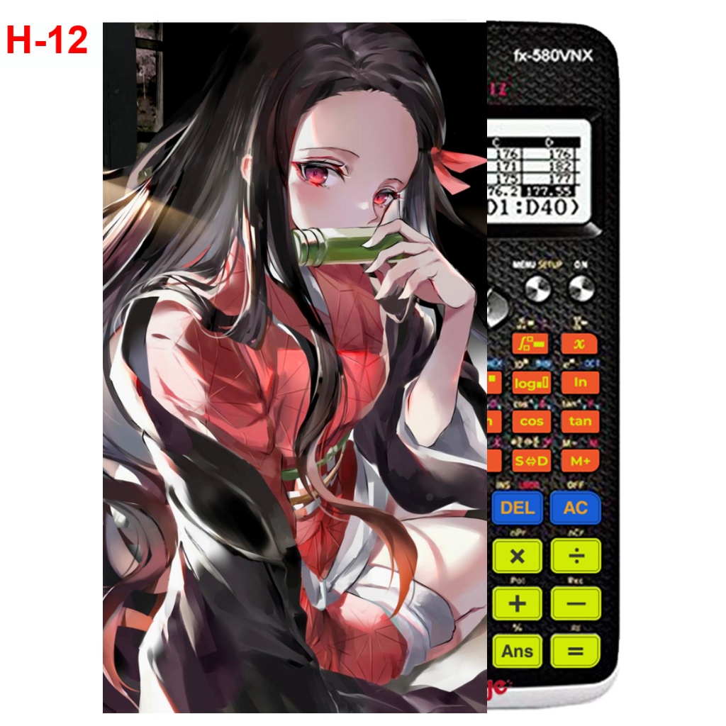 Decal - Hình dán Máy tính CASIO fx570, fx580...anime Kimetsu No Yaiba nhân vật Kamado Nezuko