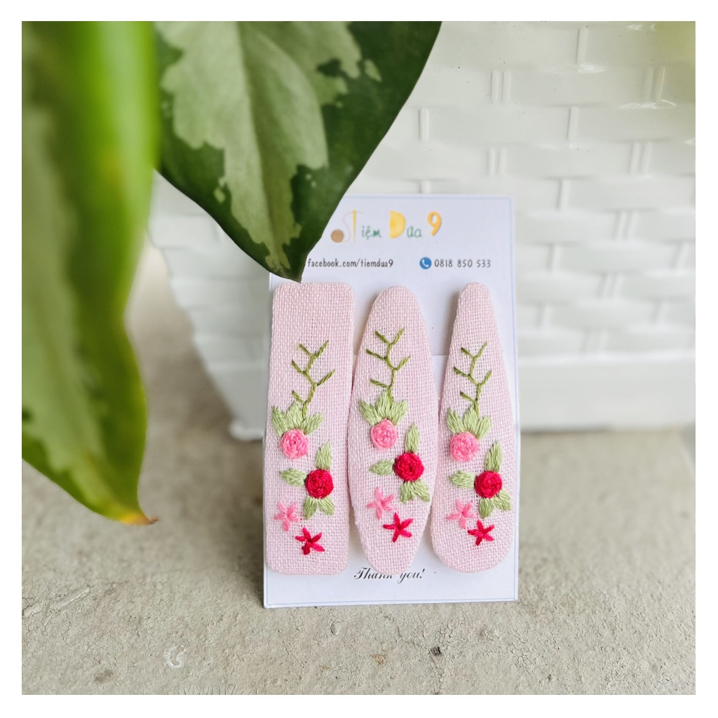 Kẹp tóc thêu tay cao cấp