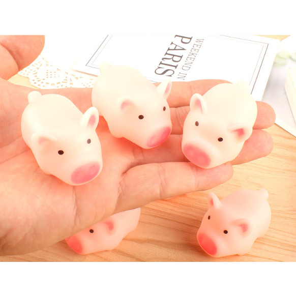 Heo con màu hồng dễ thương kêu chíp chíp, đồ chơi xả stress, decor bàn học