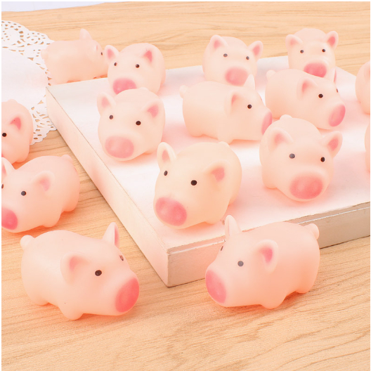 Heo con màu hồng dễ thương kêu chíp chíp, đồ chơi xả stress, decor bàn học