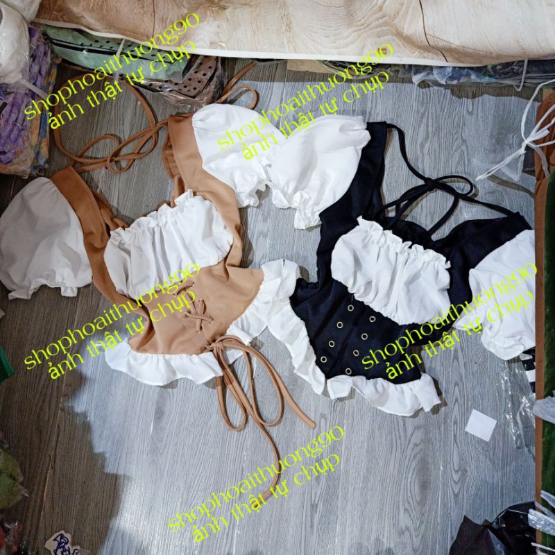 áo kiểu bèo ngực tay phồng xinh ( ảnh thật trải sàn )