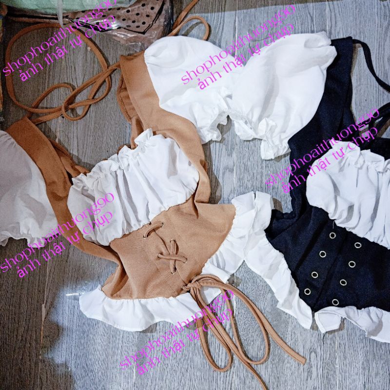 áo kiểu bèo ngực tay phồng xinh ( ảnh thật trải sàn )