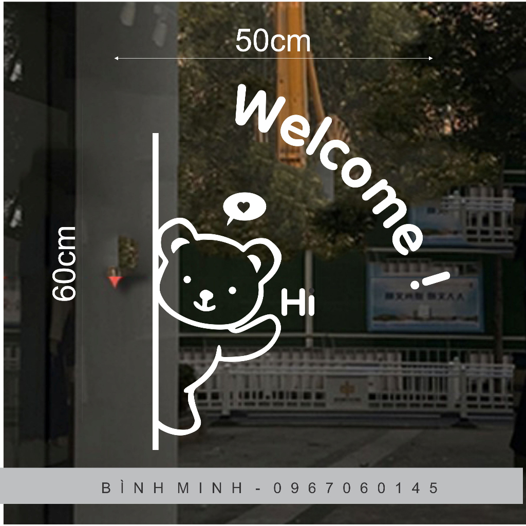 Decal hình gấu dán cửa