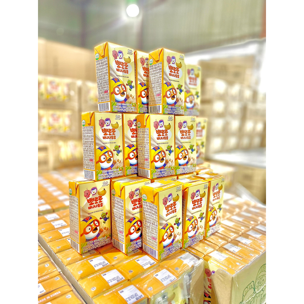 Sữa Hạt Pororo Hàn Quốc Nguyên Chất Hộp 190ml, Sữa Đậu Nành Vị Chuối Thơm Ngon Bổ Xung Dinh Dưỡng Cho Bé Từ 2 Tuổi