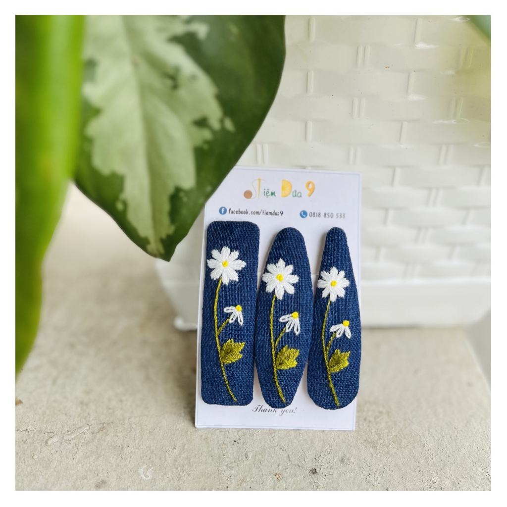 Kẹp tóc thêu tay cao cấp