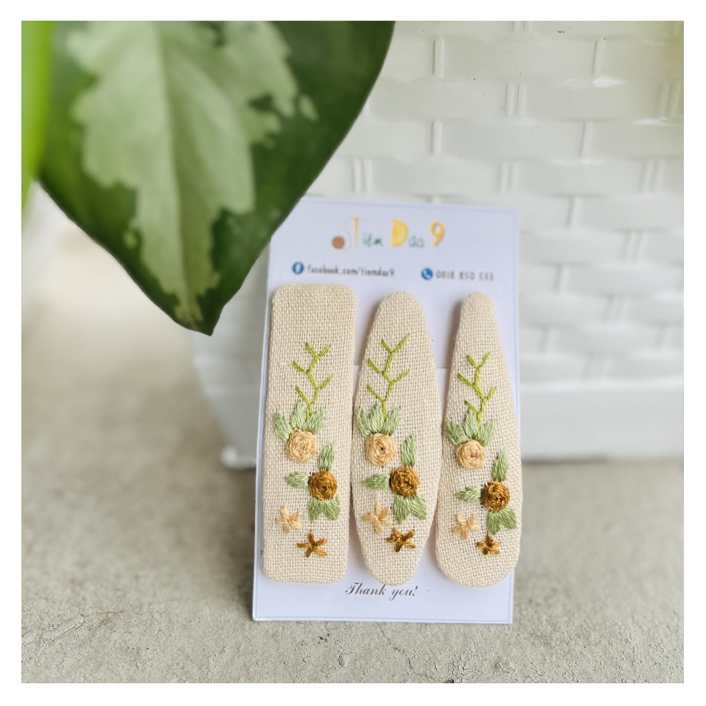 Kẹp tóc thêu tay cao cấp