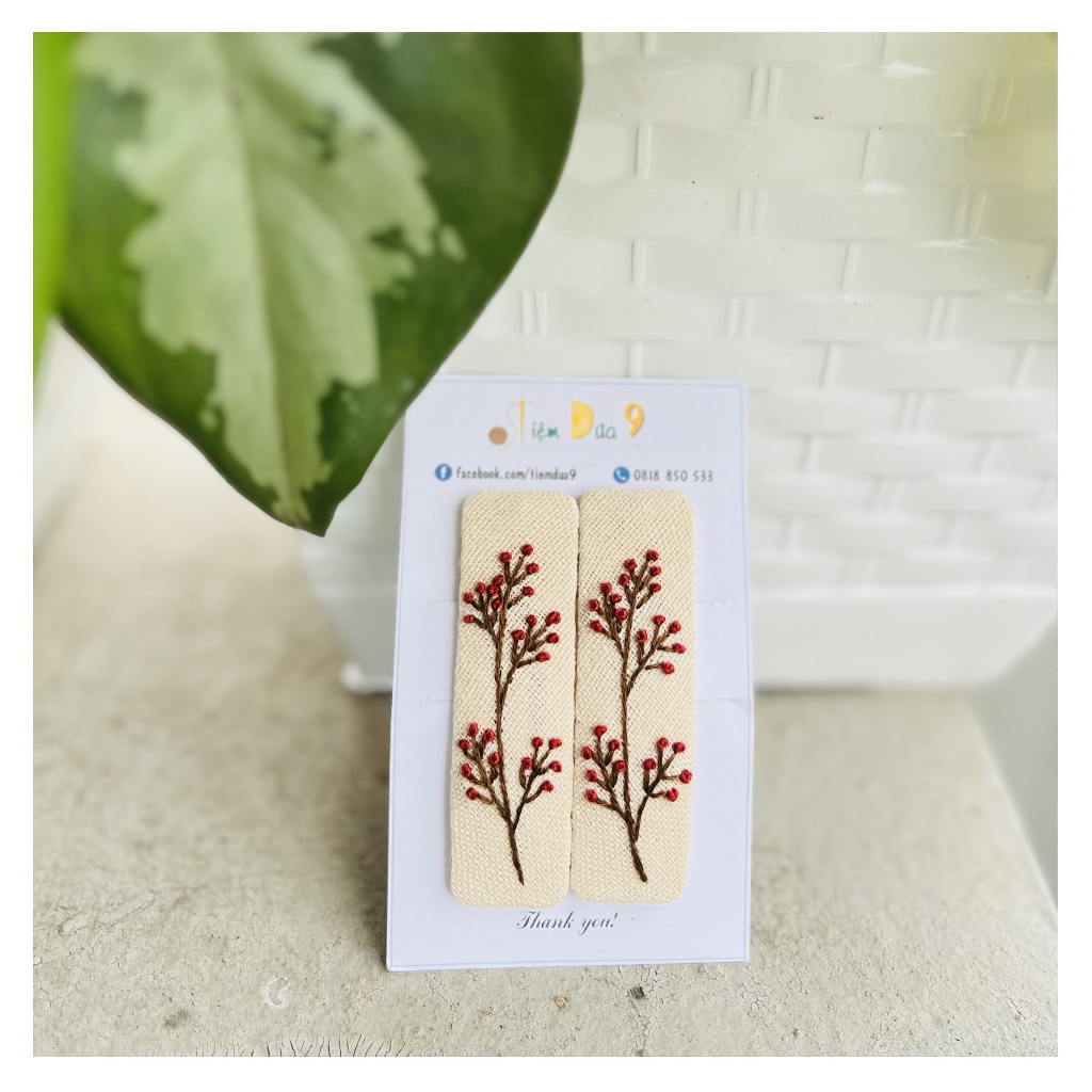 Kẹp tóc thêu tay cao cấp