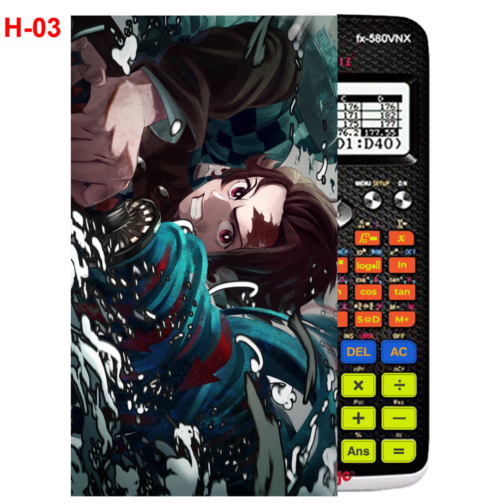 Decal - Hình dán Máy tính CASIO fx570, fx580...anime Kimetsu No Yaiba nhân vật Kamado Tanjirou