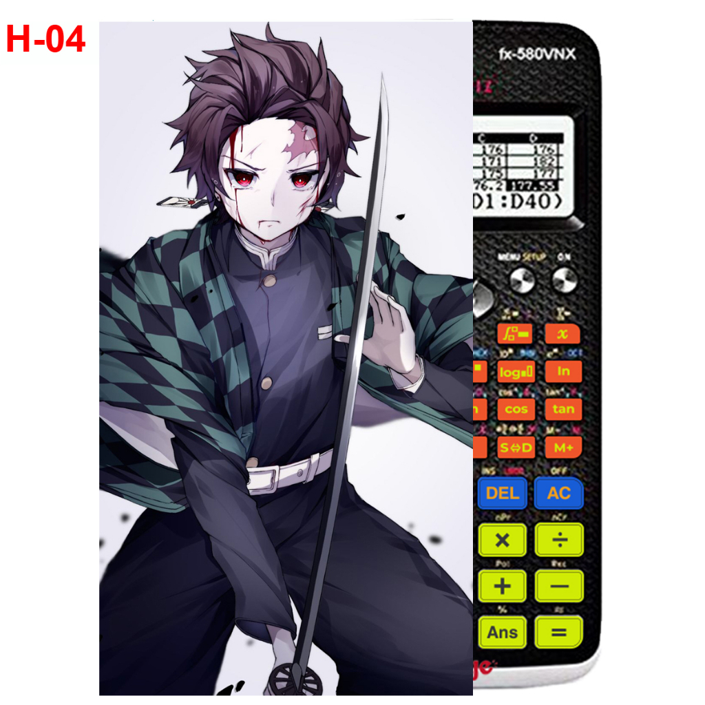 Decal - Hình dán Máy tính CASIO fx570, fx580...anime Kimetsu No Yaiba nhân vật Kamado Tanjirou